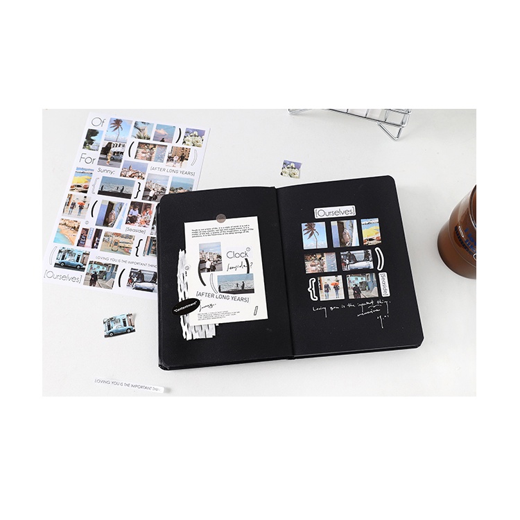 1 Sticker Dán Trang Trí Sổ Lưu Niệm Hình Hoàng Hôn Trên Biển