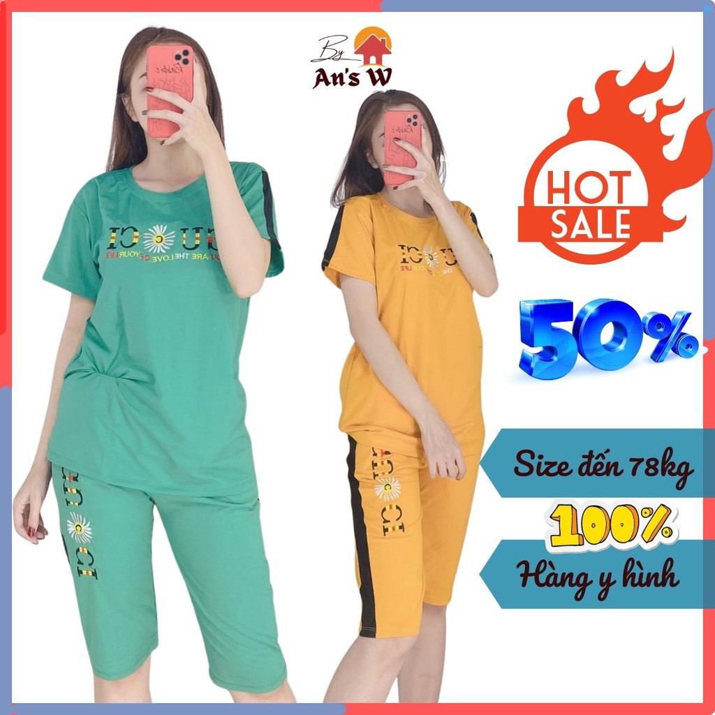 SALE 50%-Đồ bộ mặc ở nhà cho nữ bộ lửng co giãn thoáng mát