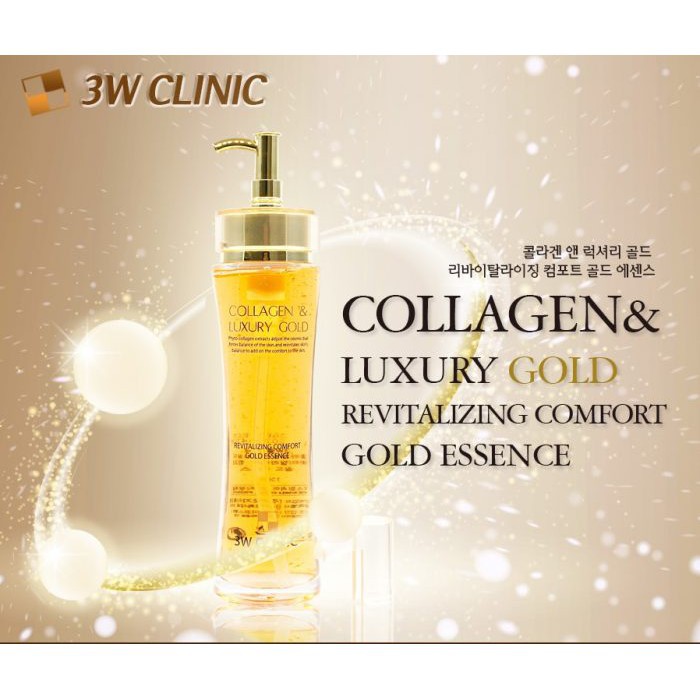 Tinh chất dưỡng trắng da vàng 24k 3W Clinic Collagen Luxury Gold Serum Auth Hàn Quốc