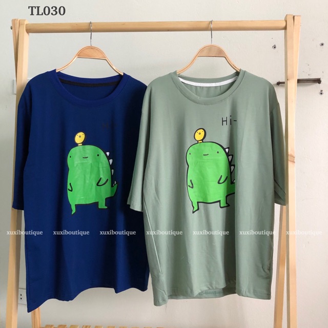 Áo thun khủng long xanh lá