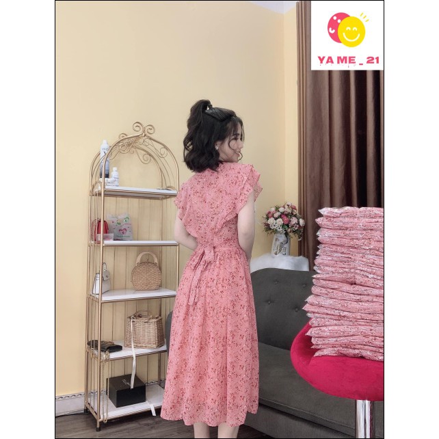 [Hàng Loại 1]Váy Hoa hồng dập ly Phối Tay Bèo , Váy Hoa Nhí Ngắn Tay Siêu Xinh YAME_21 | BigBuy360 - bigbuy360.vn
