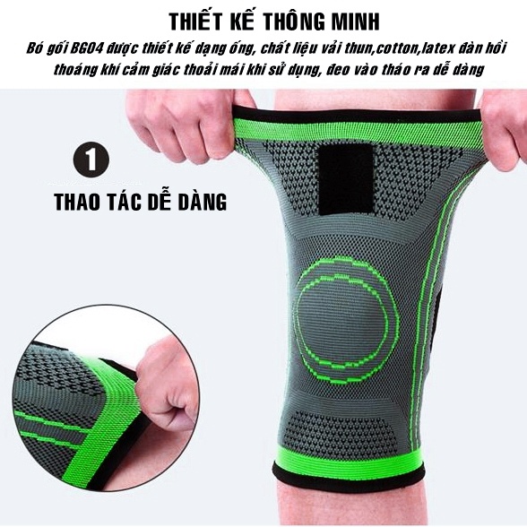 Bảo Vệ Đầu Gối Bó Gối Thể Thao Tích Hợp Dây Đai Trợ Lực Chơi Bóng Rổ Bóng Chuyền Tập Gym Chạy Bộ Bóng Đá Bóng Chuyền