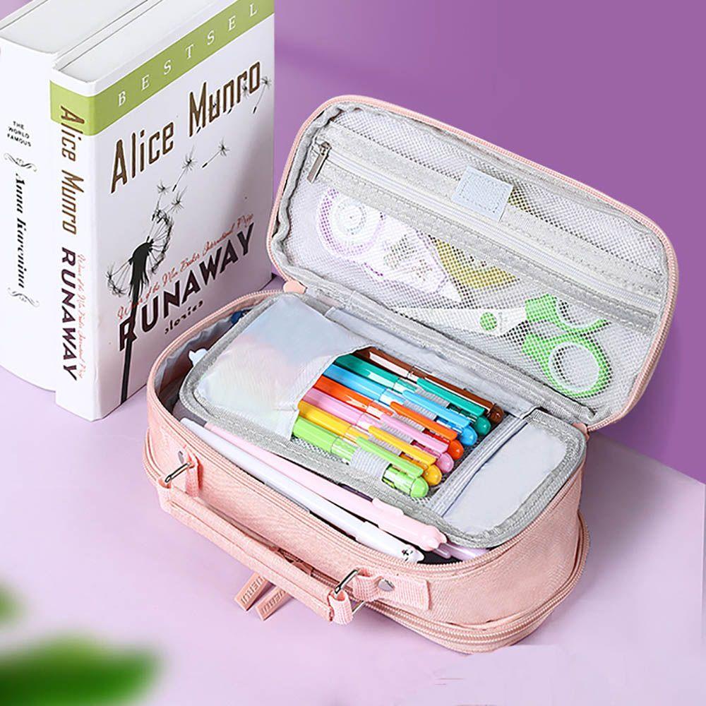 PISTA Túi Đựng Bút Bằng Vải Canvas Sức Chứa Lớn Dành Cho Văn Phòng
