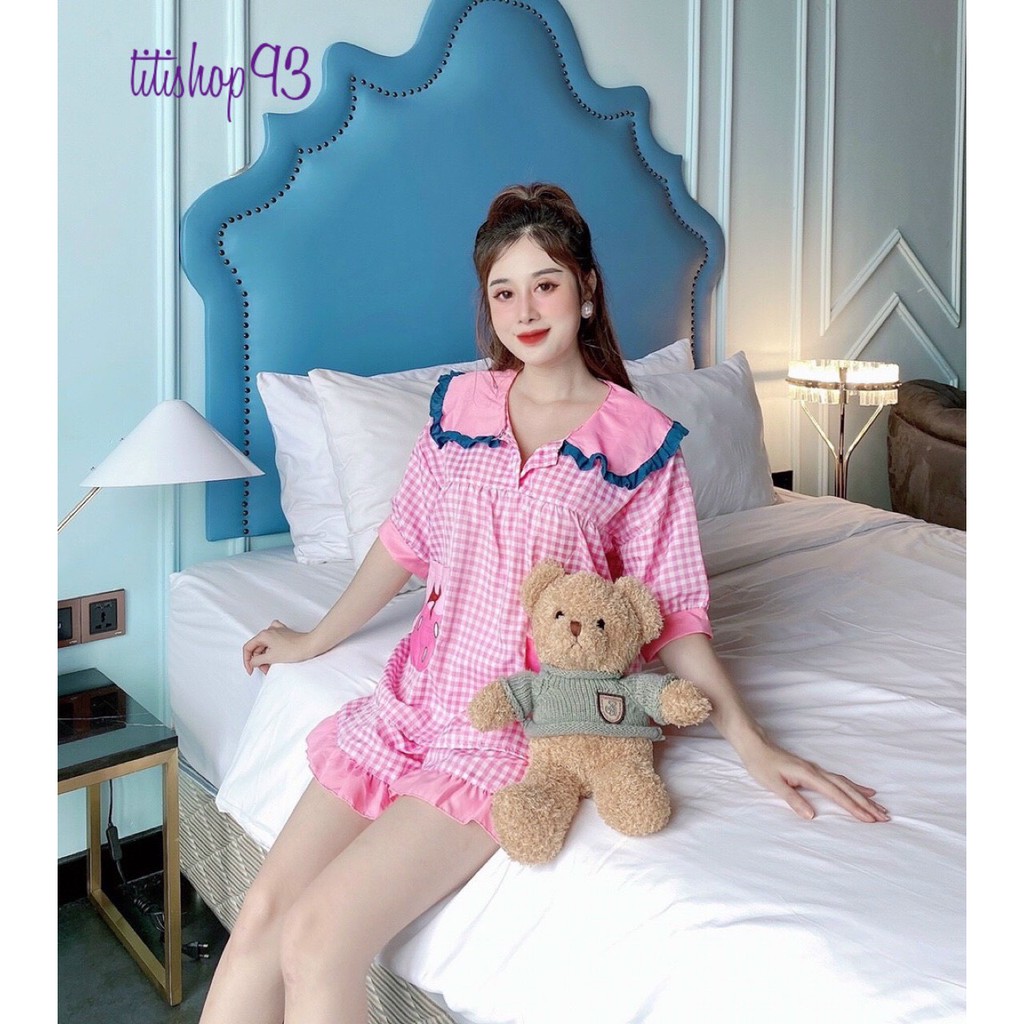 🔥[GIẢM SỐC]🔥Bộ đồ ngủ siêu dễ thương 🔥FREESHIP🔥Bộ ngủ lụa caro nơ tiểu thư phố bèo, siêu xinh, siêu mát/Titishop93 | BigBuy360 - bigbuy360.vn