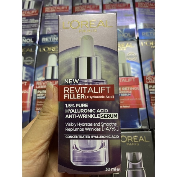 [Chuẩn Úc] Tinh Chất Dưỡng Da Siêu Cấp Ẩm Loreal Revitalift Filler Pure Hyaluronic Acid 1,5% Super Serum, 30ml