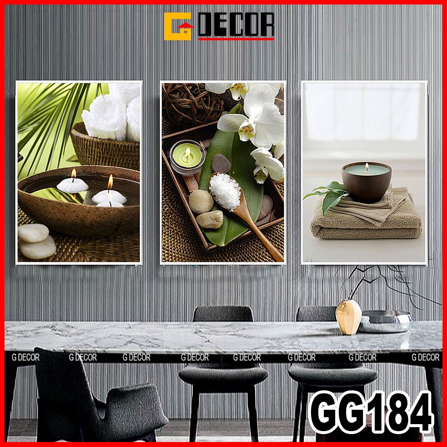 Tranh treo tường khung gỗ canvas 3 bức phong cách hiện đại Bắc Âu 184, tranh trừu tượng trang trí phòng khách, phòng ngủ