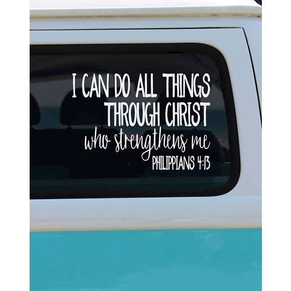 Tất Cả Những Điều Qua Chúa Kitô Vinyl Decal Xe Decal Dán Cửa Sổ Decal Philippians Decal Kinh Thánh C