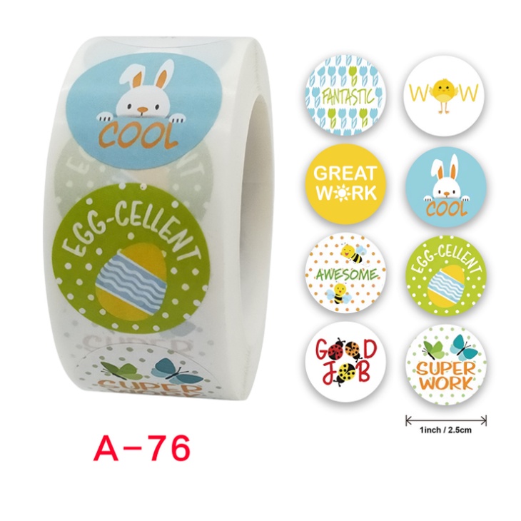 Cuộn 500 sticker nhãn dán khích lệ khen thưởng học tập cho bé yêu kèm slogan khiến những giờ học thêm sinh động