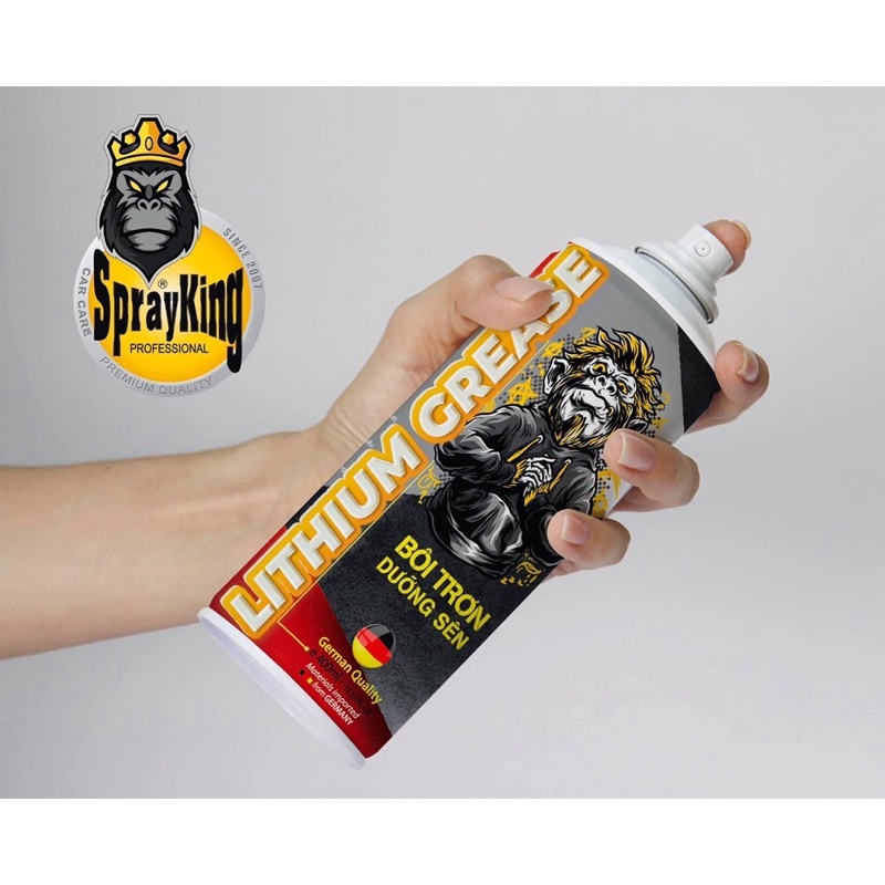 Chai Xịt Dưỡng Sên Mỡ Bò Đức Sprayking Lithium Grease 400ml