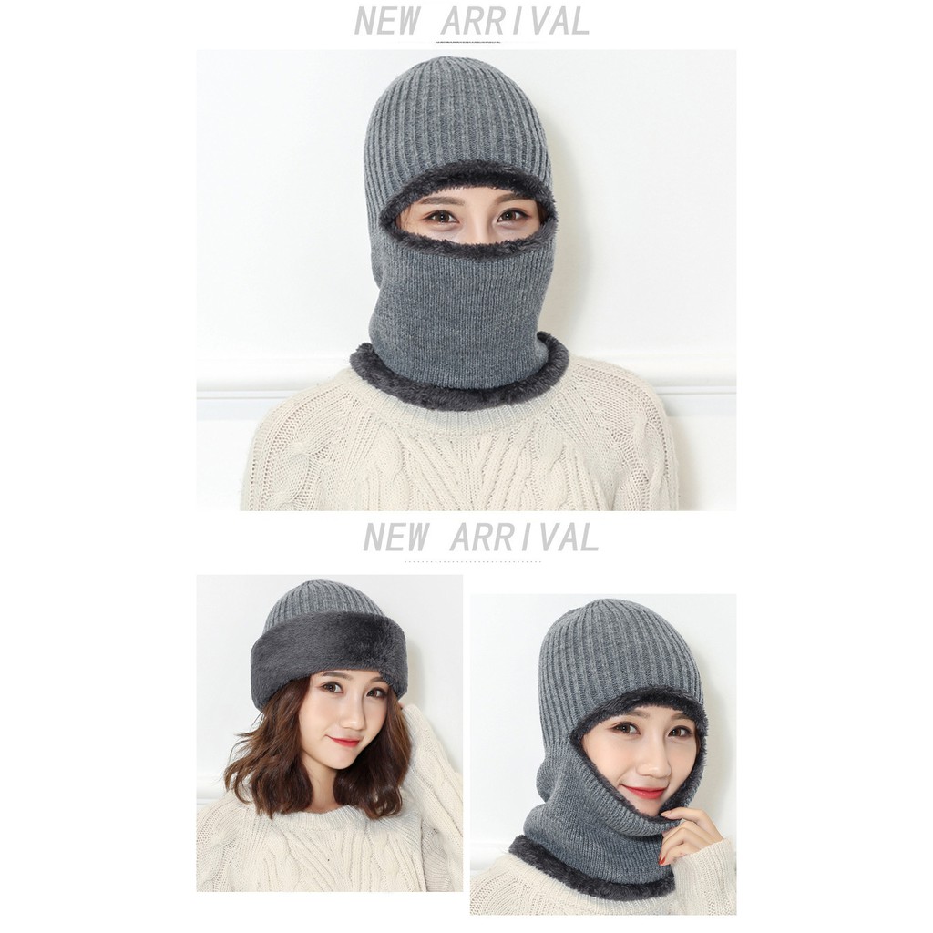 Mũ len trùm đầu liền cổ mùa đông ninja - mu len trum dau