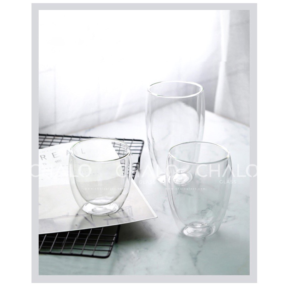 Cốc thủy tinh hai lớp 80ml - 250ml - 350ml - 450ml (Thủy tinh chịu nhiệt Borosilicat) - CHL | BigBuy360 - bigbuy360.vn