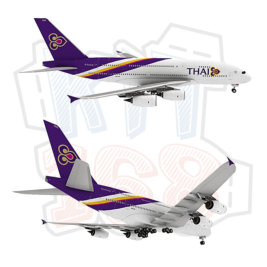 Mô hình giấy Máy bay Airbus A380-800 Thai Airways