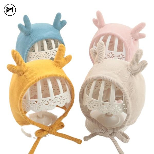 Mũ Len Giữ Ấm Hình Sừng Hươu Hoạt Hình Siêu Dễ Thương Thời Trang 2022 Cho Bé Sơ Sinh 3-12 Tháng Tuổi