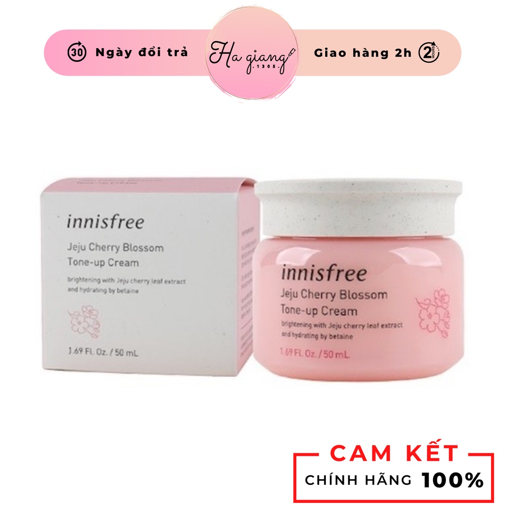 Kem Dưỡng Trắng Da Innisfree Jeju Cherry Blossom Tone Up - Jelly Cream (50ml), Kem dưỡng trắng da hoa anh đào Innisfree
