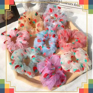 [HOT TRENT] Cột Tóc Scrunchies Dâu Tây Dễ Thương
