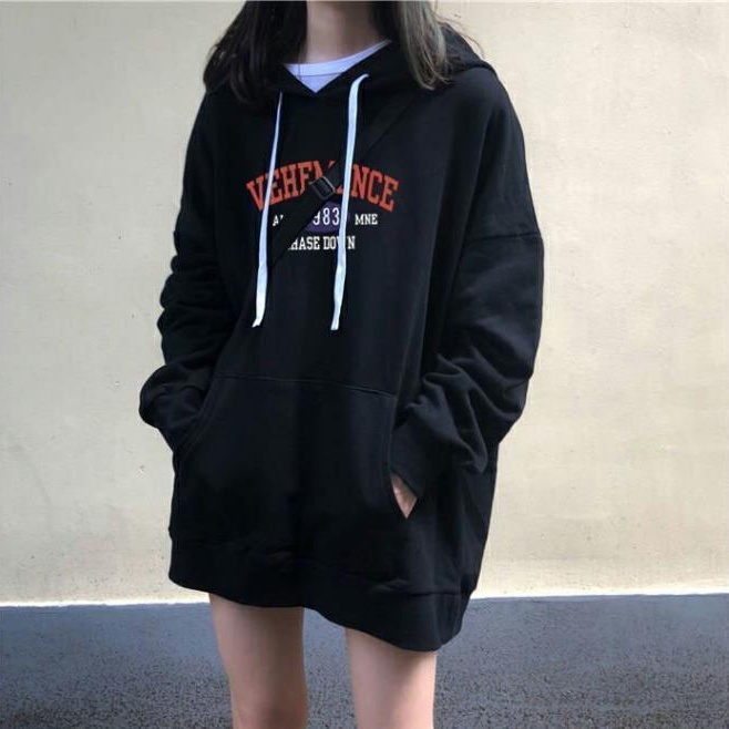 Mới Áo Hoodie Form Rộng Phong Cách Hàn Quốc Cho Nữ