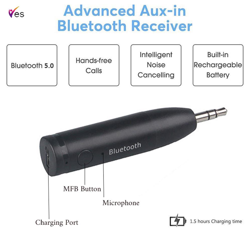 3.5MM Car Bluetooth Receiver Bluetooth 5.0 Audio Receiver AUX Bluetooth Speaker Stereo Adapter