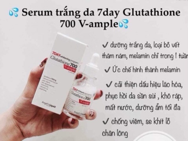 Huyết thanh trắng da 7 days Whitening Program Glutathione 700 V-ample trắng da mờ nám