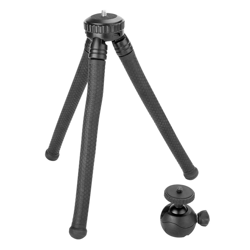 Chân đế máy ảnh, chân đế điện thoại Tripod Ballhead Mini Octopus Flexible kèm kẹp điện thoại | BigBuy360 - bigbuy360.vn