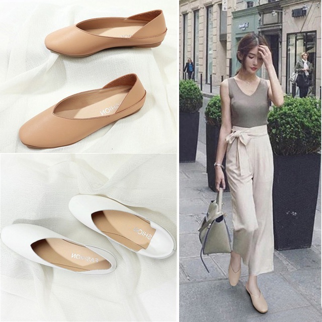 Hàng sẵn có Xiaoyulu Woman Ladies Comfort Flats Jelly Shoes Kasut Flat gót chân