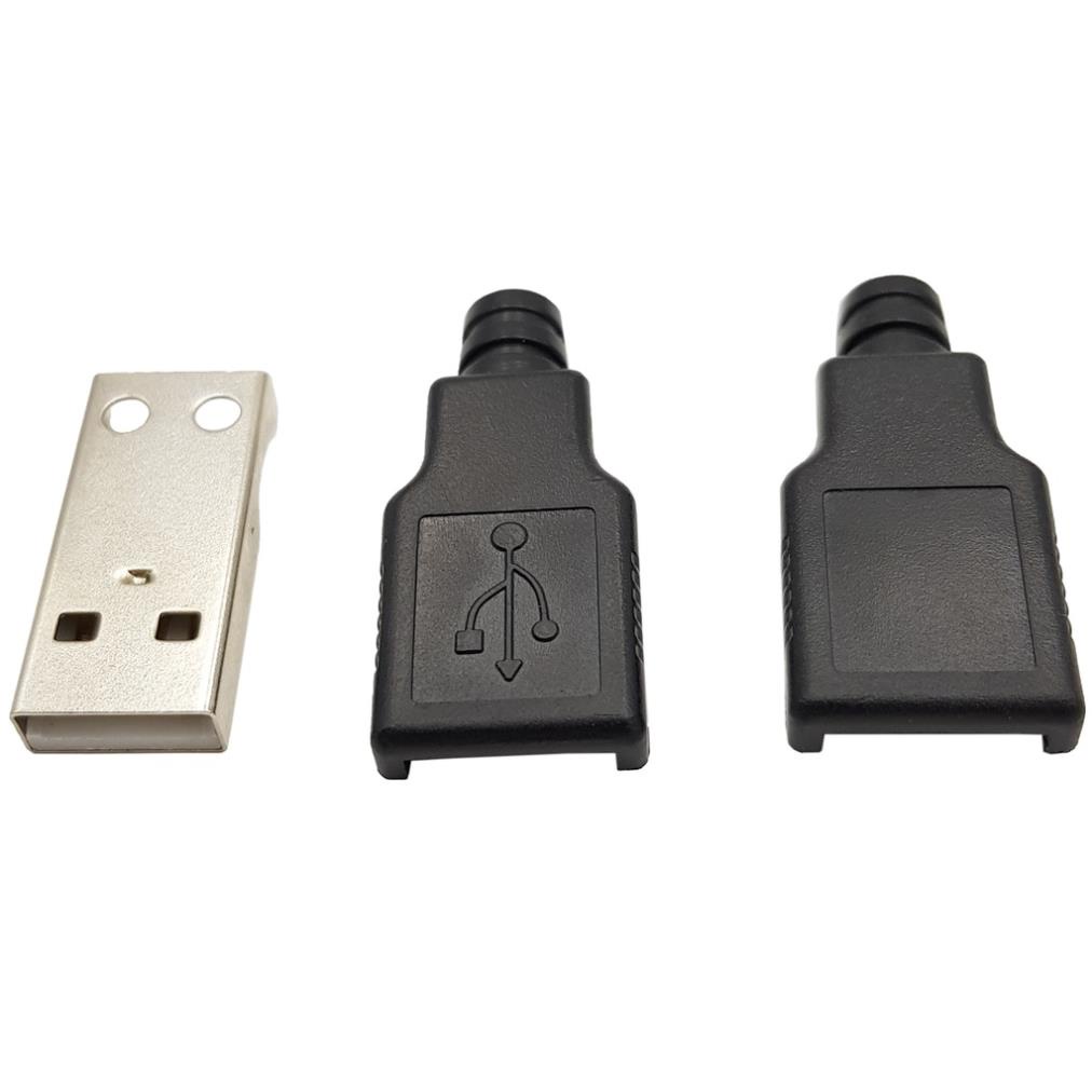 Đầu USB A Đực 4P kèm vỏ
