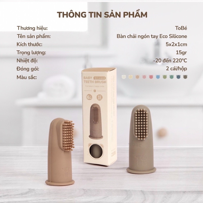 Bàn chải ngón tay Eco Silicone Tobé