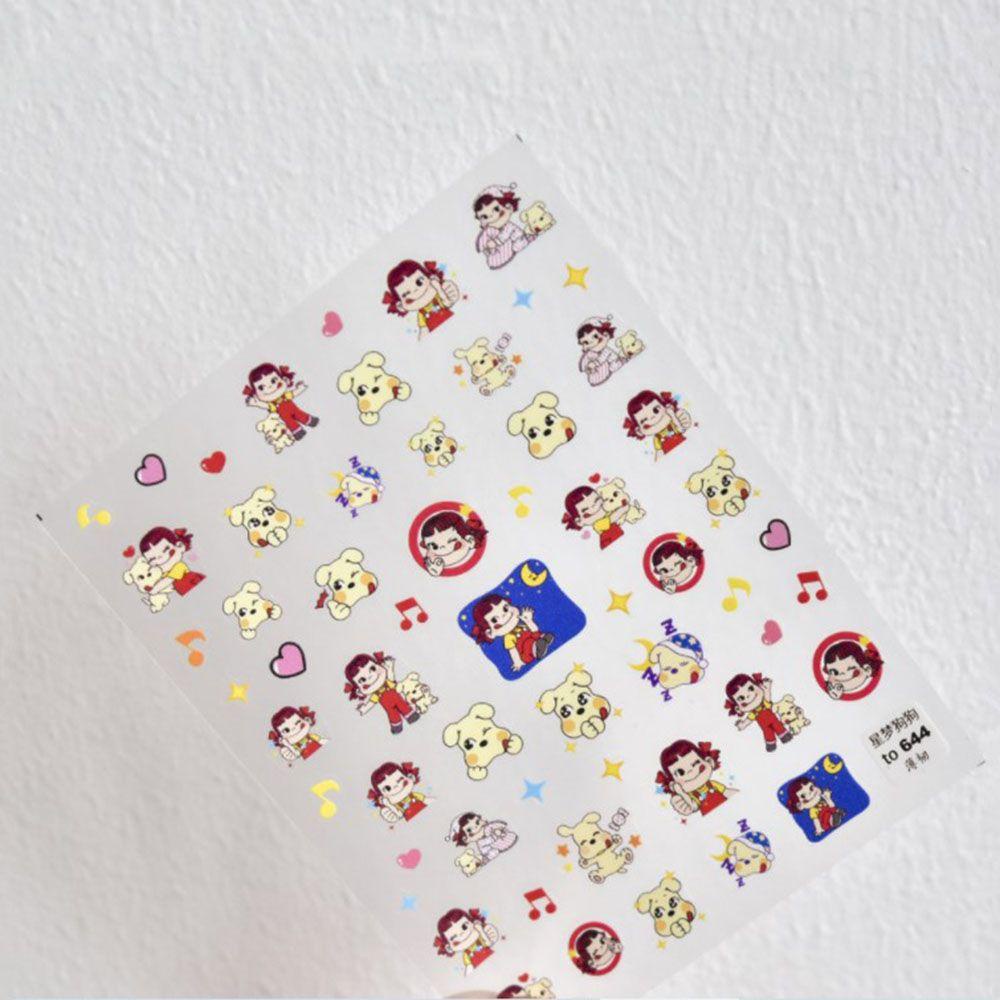 Miếng Dán Móng Tay Tự Dính Họa Tiết Công Chúa Dâu Tây Hoạt Hình Nhật Bản Đáng Yêu