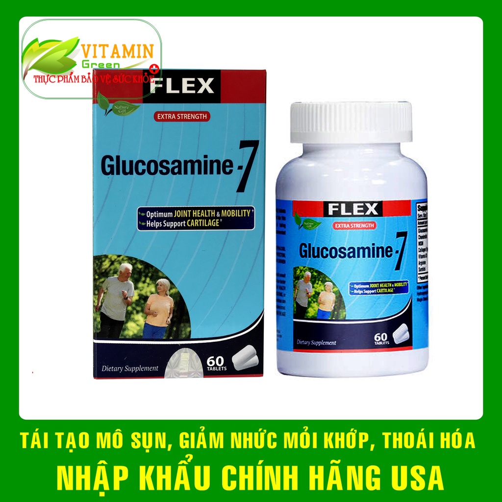 Viên uống bổ xương khớp FLEX Glucosamine-7 Nature Gift tái tạo mô sụn, giảm nhức mỏi khớp | Nhập khẩu chính hãng Mỹ