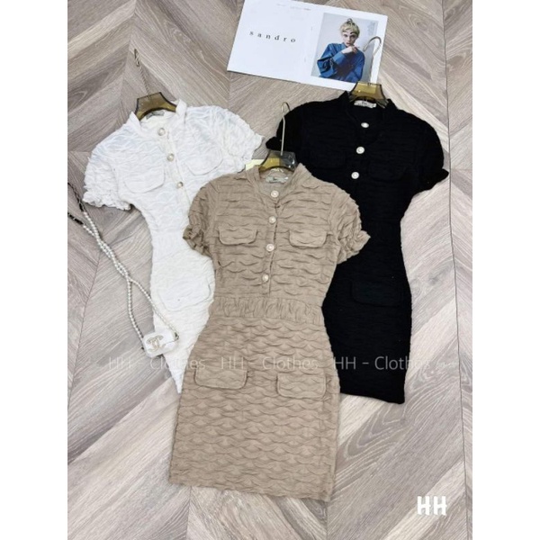 Váy body nhăn nắp túi