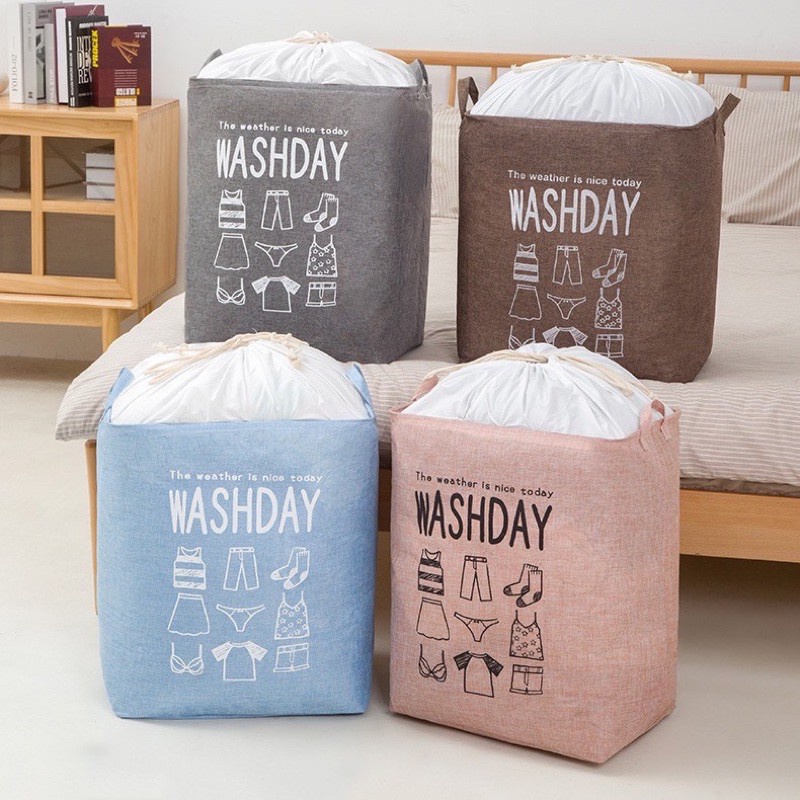 Giỏ Đựng Quần Áo Bằng Vải Cỡ Lớn , Túi Đựng Chăn Màn Đa Năng Washday Có Thể Gấp Gọn 88307 SLGD