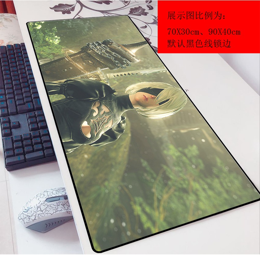 Miếng Lót Chuột Và Bàn Phím 9s Nier Automata 2b Anime Cỡ 90x30 Cỡ 3mm
