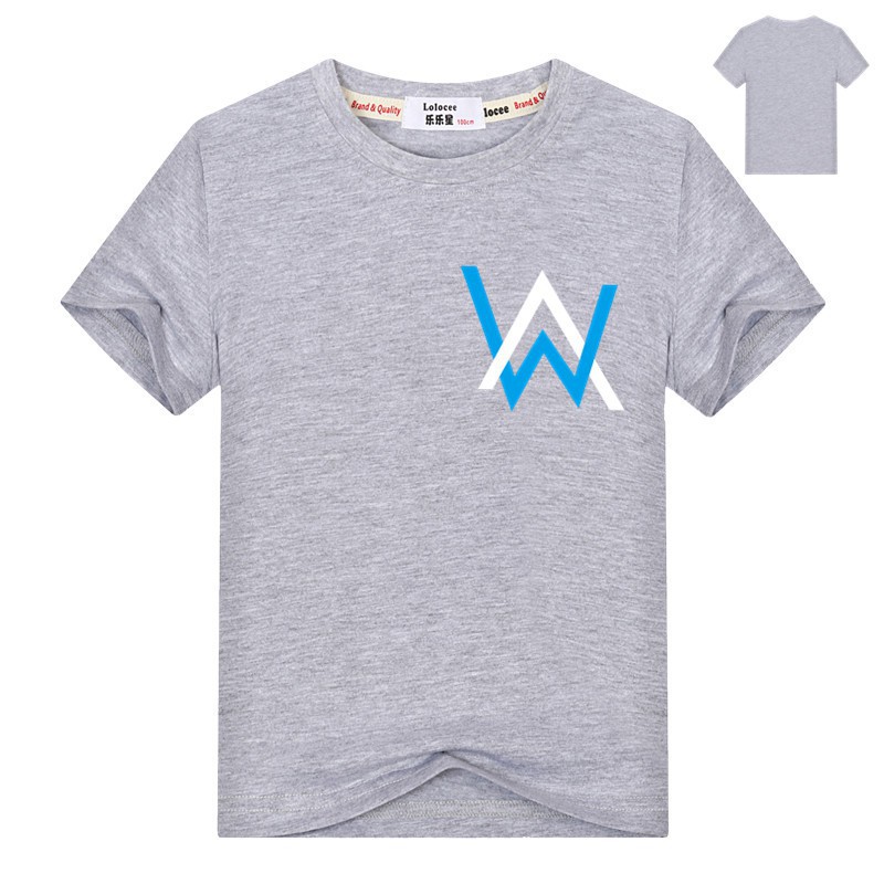 Áo thun tay ngắn vải cotton in biểu tượng của DJ âm nhạc Alan Walker cho bé trai