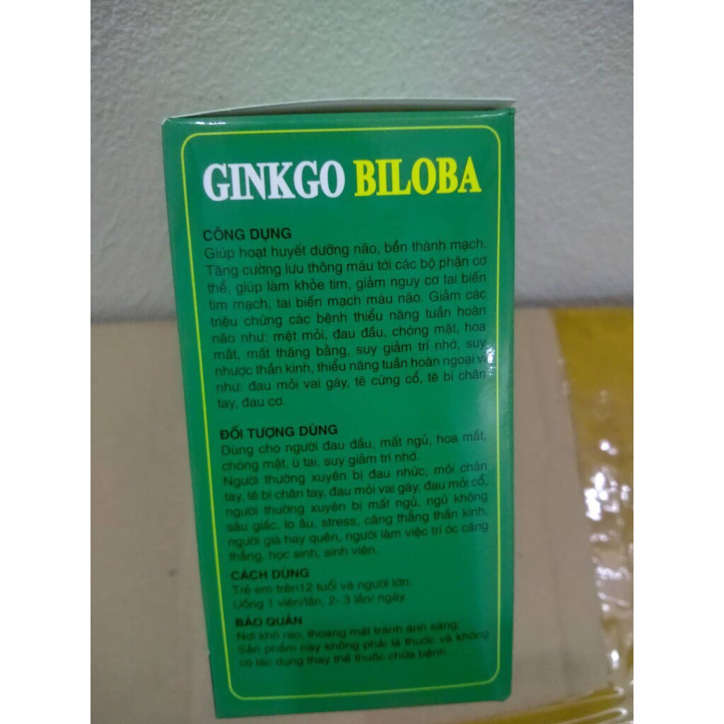 Viên uống bổ não Ginkgo Biloba 240mg (hộp màu xanh ) - [ Quầy Thuốc Bảo Lâm ]