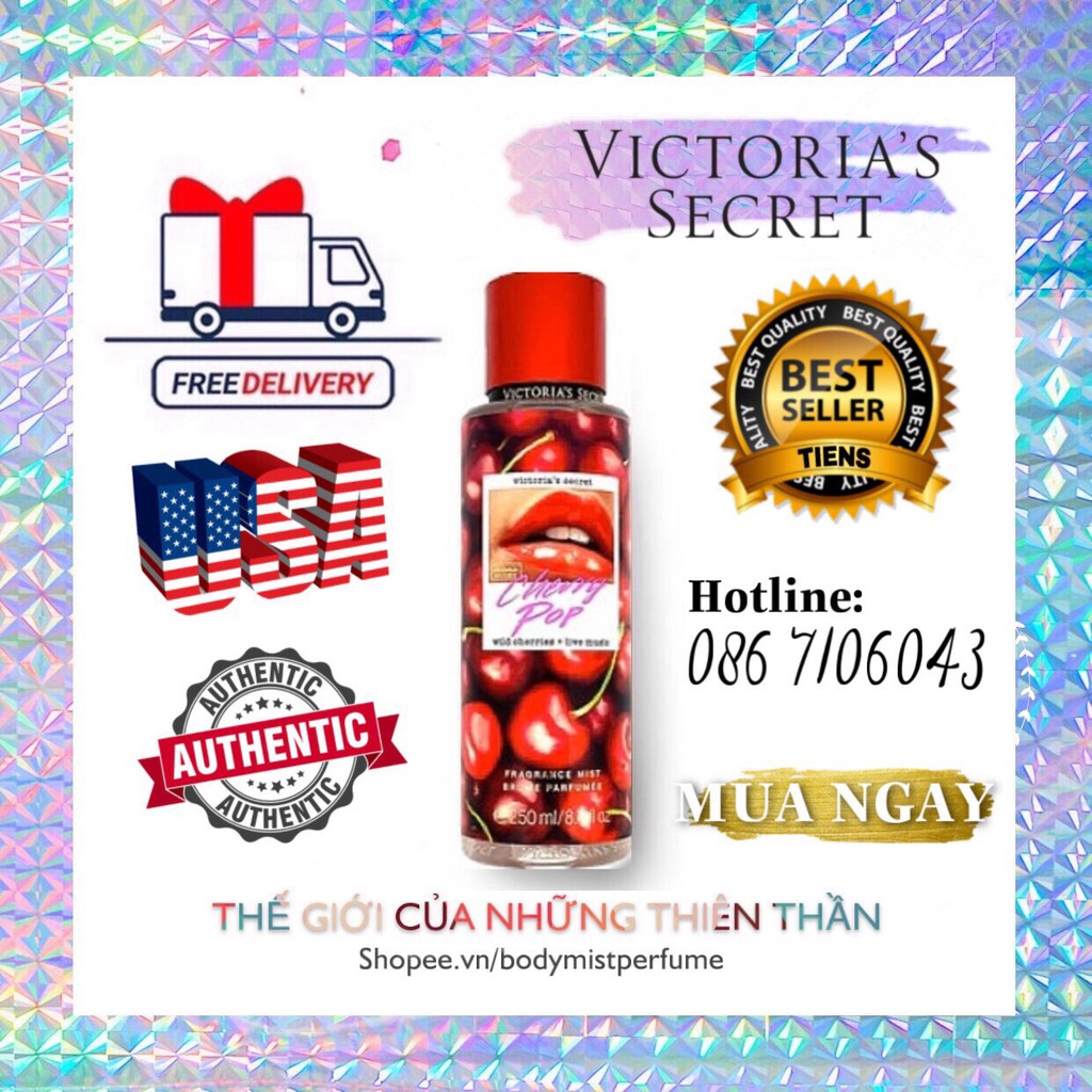 𝗕𝗢𝗗𝗬𝗠𝗜𝗦𝗧𝗣𝗘𝗥𝗙𝗨𝗠𝗘⚜️ Xịt Thơm Body Victoria’s Secret Cherry Pop 250ml | BigBuy360 - bigbuy360.vn