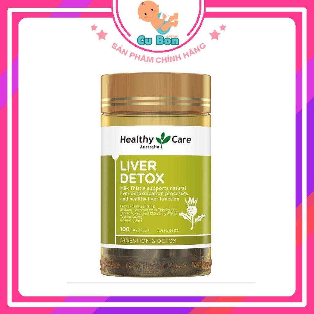 Viên uống thải độc gan Healthy Care Liver Detox hộp 100 viên của Úc - Giải độc gan hiệu quả