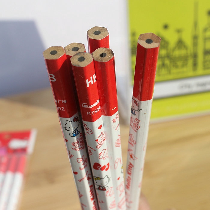 Bộ 6 Bút Chì Gỗ Hình Hello Kitty Xinh Xắn