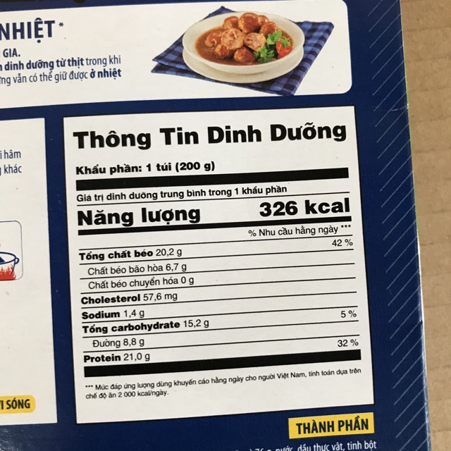[200g ] Hộp 8 Thịt Viên 3 Phút Heo Cao Bồi