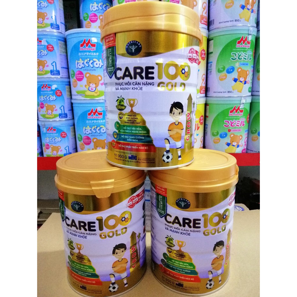 [DATE 8/2023] Sữa bột Care 100 Gold 900g cho trẻ biếng ăn, suy dinh dưỡng