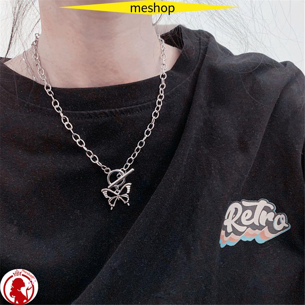 Vòng cổ Mặt Bướm Phong Cách Gothic Rock Bằng Thép Không Gỉ