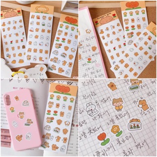 Sticker gấu và cô bé dễ thương