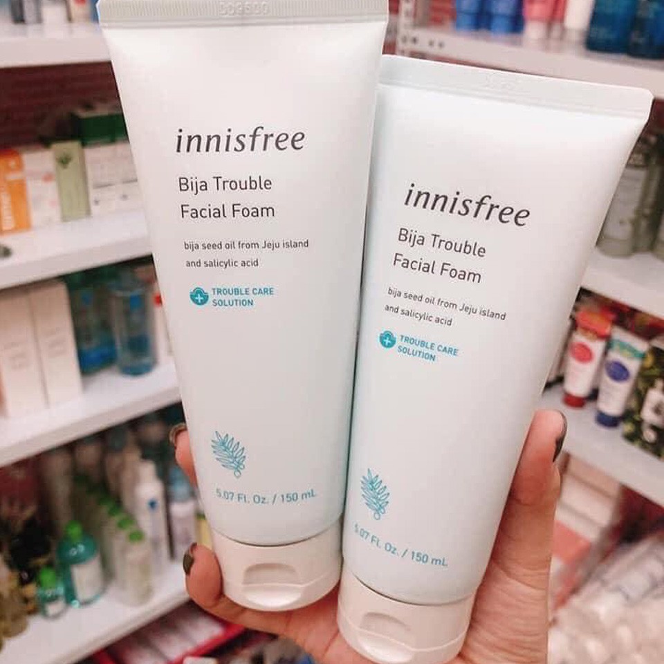 Sữa rửa mặt Innisfree Bija Trouble Facial Foam 150ml Hàn Quốc dành cho da mụn