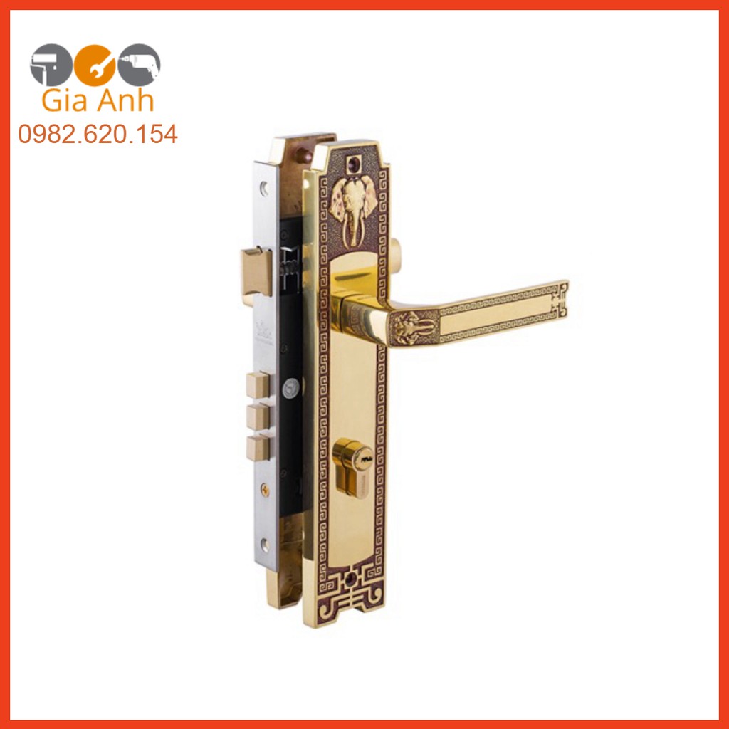 KHÓA TAY NẮM ĐỒNG THAU HC 8528 SSHA Thân Inox, Ổ Abus ( cửa chính)