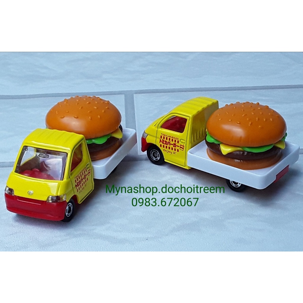 Đồ chơi mô hình tĩnh xe tomica không hộp, Toyota Town Ace Truck, xe bán hamburger