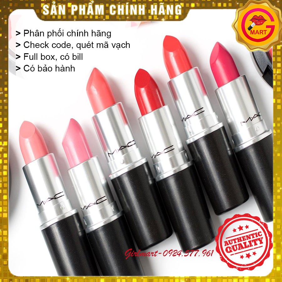 Son Mac chính hãng Ruby Woo, Chili, Marrakesh màu cam cháy đỏ gạch cam đất hot nhất mọi thời đại