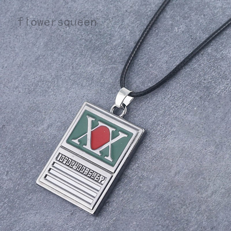 flowersqueen Vòng Cổ Mặt Vuông Kim Loại Độc Đáo Cho Nam