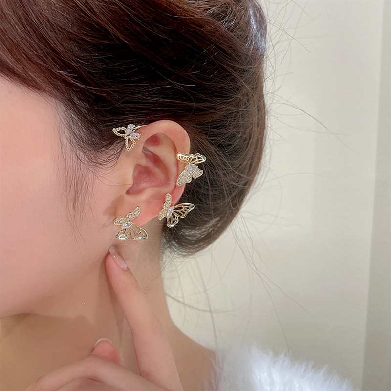 1 Khuyên Tai Hình Bướm Đính Đá Thời Trang Nữ