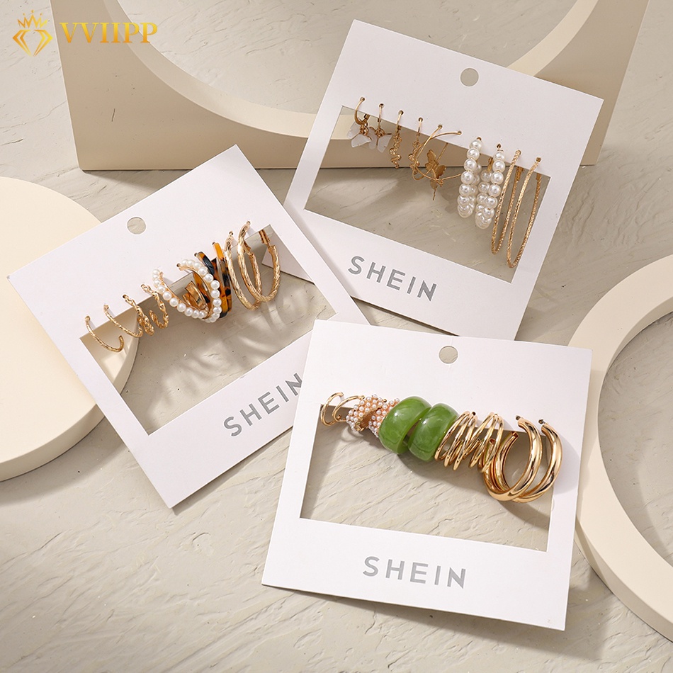 Set 5 đôi khuyên tai nữ trang tạo hình độc đáo