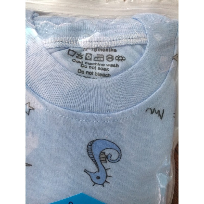 Bộ dài tay, cổ 3 phân cotton nỉ cho bé