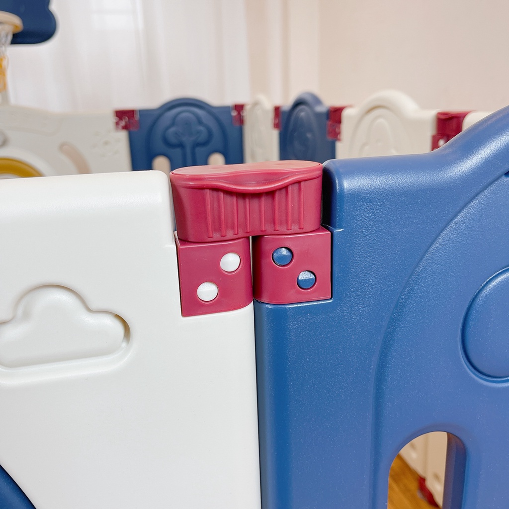 [XẢ KHO - HÀNG MỚI] Quây cũi gấp gọn nhựa nguyên sinh hình khủng long 9BABY màu xanh