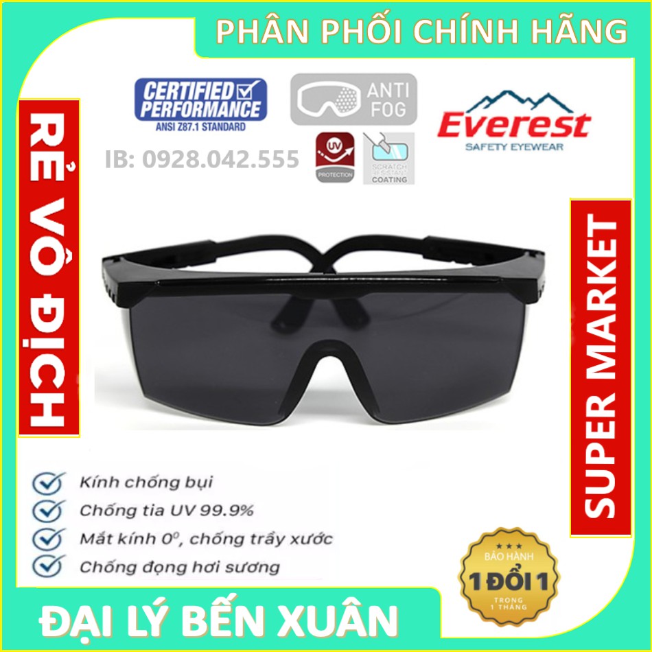 Combo Giày bảo hộ ABC + Kính Everest đen + Găng tay 3 đôi bảo hộ lao động